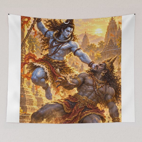Item preview, Lord Shiva Subdues Andhaka at Sunrise designed and sold by Homyar.