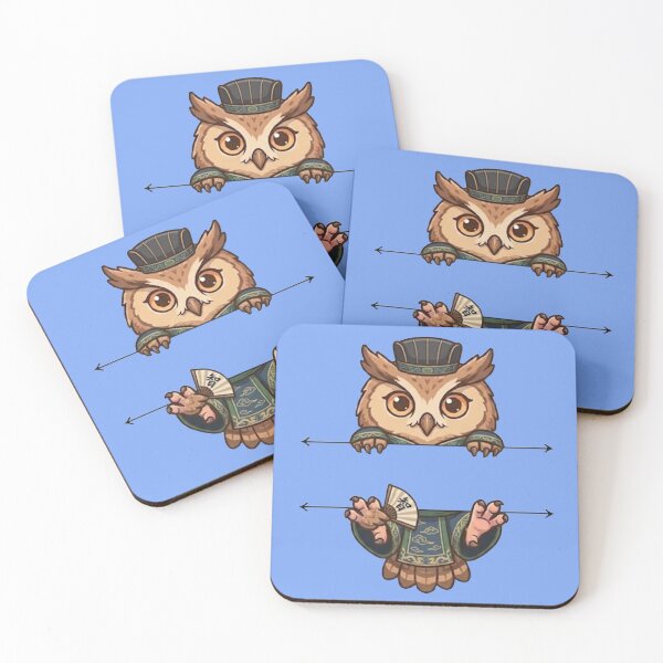 Item preview, Wise Scholar Owl Peeking - Cute Chinese Sage Owl designed and sold by PetalsPaws.
