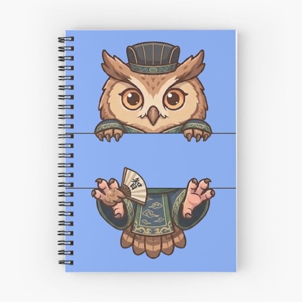 Item preview, Wise Scholar Owl Peeking - Cute Chinese Sage Owl designed and sold by PetalsPaws.
