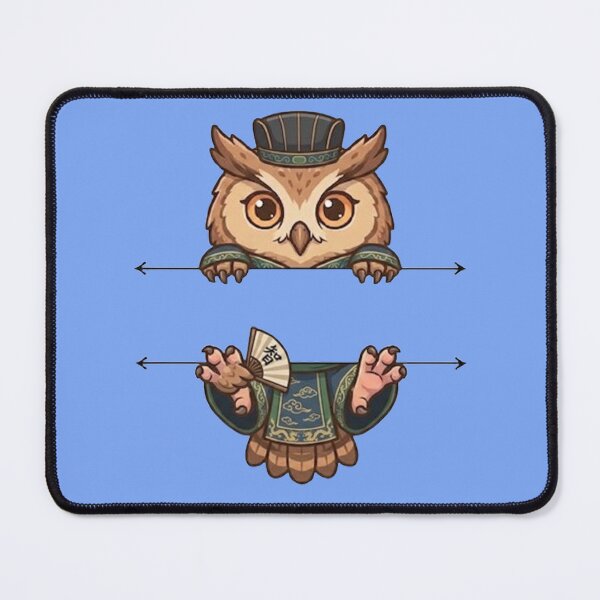 Item preview, Wise Scholar Owl Peeking - Cute Chinese Sage Owl designed and sold by PetalsPaws.