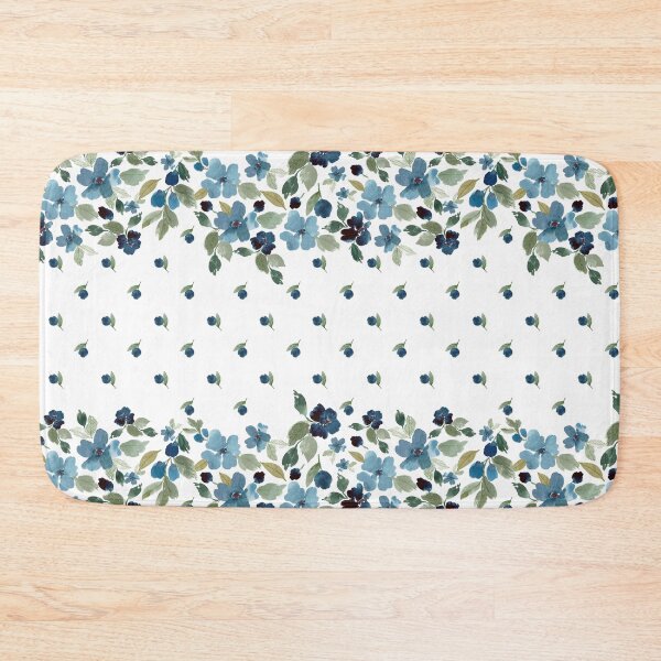 Item preview, Elegant Indigo and Blue Floral Border Seamless Pattern - Botanical Home Decor designed and sold by Orly Fuchs Galchen.