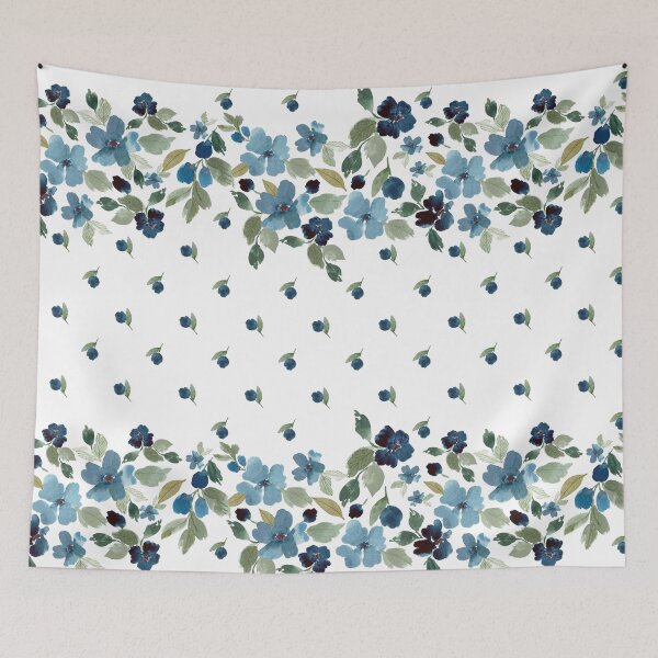 Item preview, Elegant Indigo and Blue Floral Border Seamless Pattern - Botanical Home Decor designed and sold by Orly Fuchs Galchen.