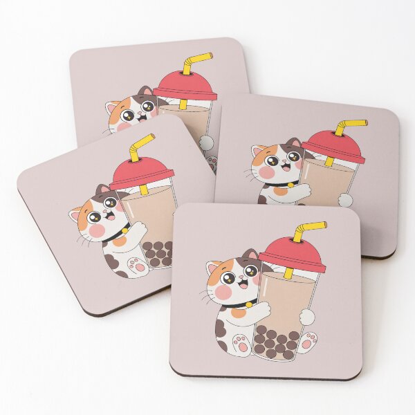 Item preview, Cute Calico Cat with Bubble Tea – Kawaii Boba Lover designed and sold by Mousy17.