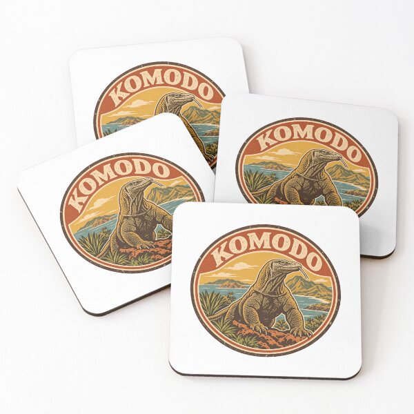 Item preview, Komodo Island Indonesia Travel Badge - Vintage Dragon Wildlife Art designed and sold by Globalcitytees.