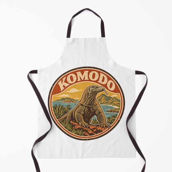 Item preview, Komodo Island Indonesia Travel Badge - Vintage Dragon Wildlife Art designed and sold by Globalcitytees.