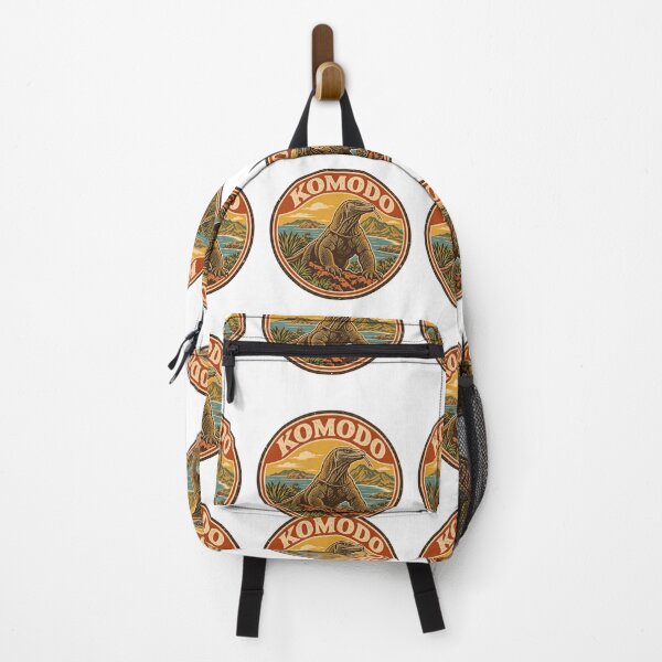 Item preview, Komodo Island Indonesia Travel Badge - Vintage Dragon Wildlife Art designed and sold by Globalcitytees.