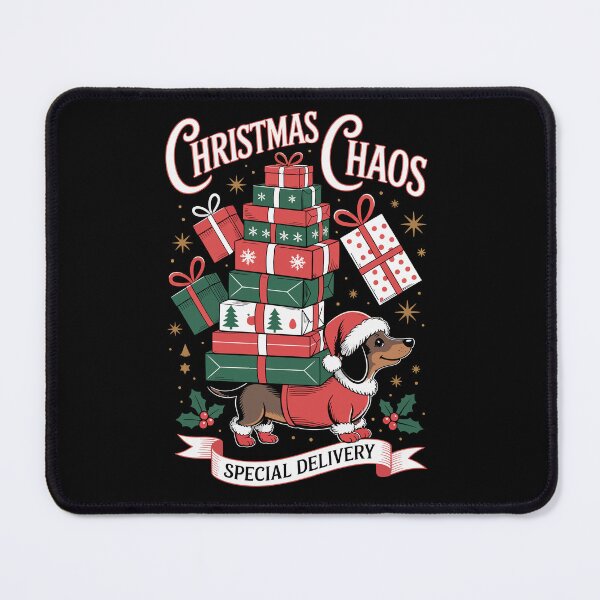 Item preview, Christmas Chaos Special Delivery – Funny Dachshund Presents Art designed and sold by jkrphoto.