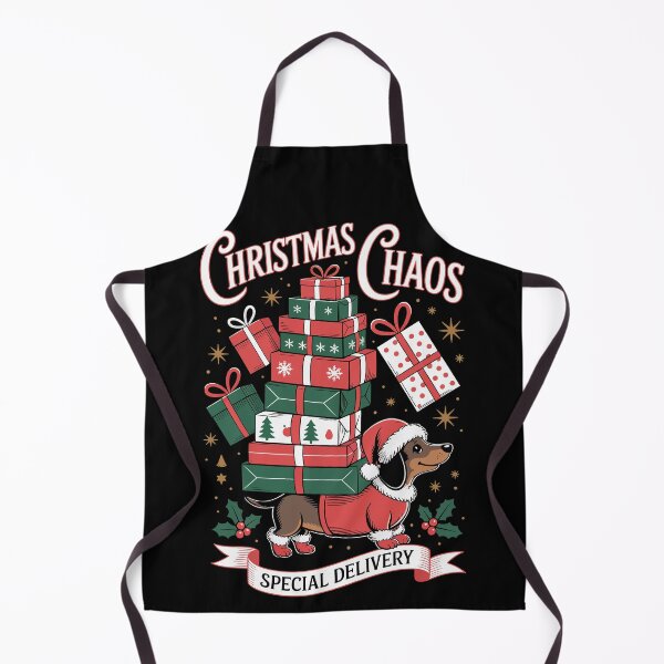 Item preview, Christmas Chaos Special Delivery – Funny Dachshund Presents Art designed and sold by jkrphoto.