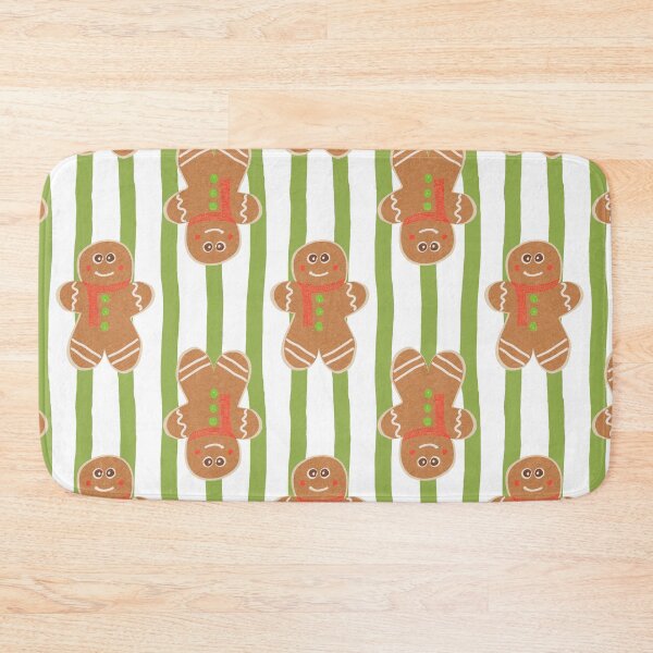 Item preview, Gingerberad man green stripes designed and sold by Anne Londez Studio.