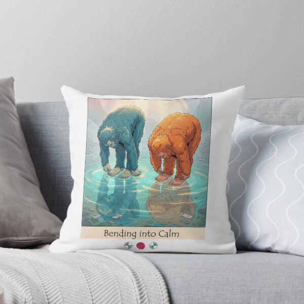 Item preview, Bending into Calm | Bigfoot Standing Forward Bend Mindfulness & Yoga Art designed and sold by Whimsy Trail Co.