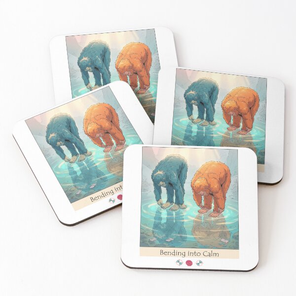 Item preview, Bending into Calm | Bigfoot Standing Forward Bend Mindfulness & Yoga Art designed and sold by Whimsy Trail Co.