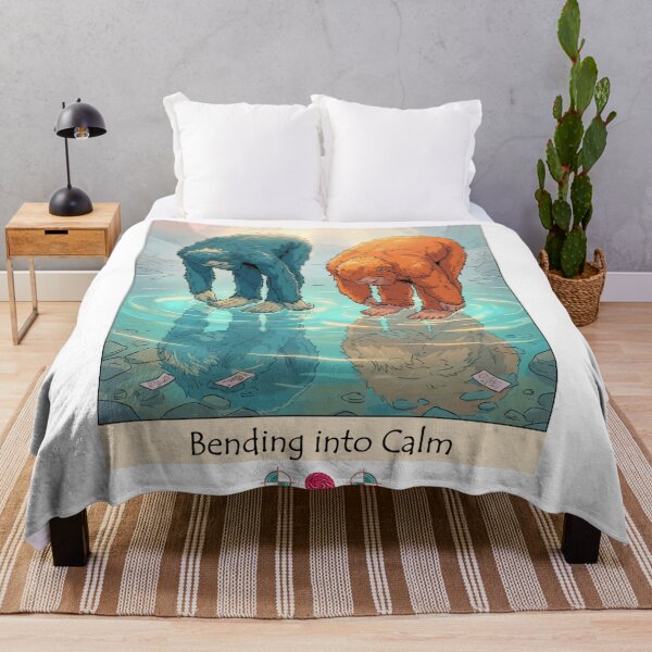 Item preview, Bending into Calm | Bigfoot Standing Forward Bend Mindfulness & Yoga Art designed and sold by Whimsy Trail Co.