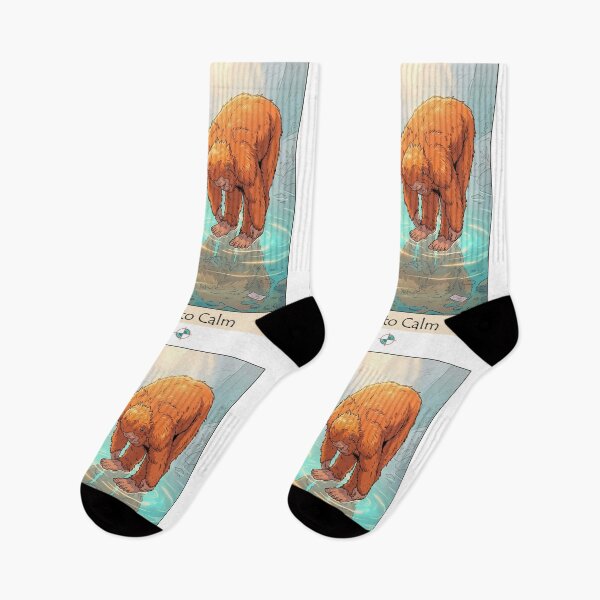 Item preview, Bending into Calm | Bigfoot Standing Forward Bend Mindfulness & Yoga Art designed and sold by Whimsy Trail Co.