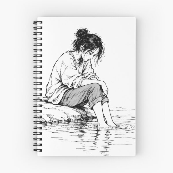 Item preview, Young Woman Sitting Alone by Water Edge designed and sold by Maria Dryfhout.