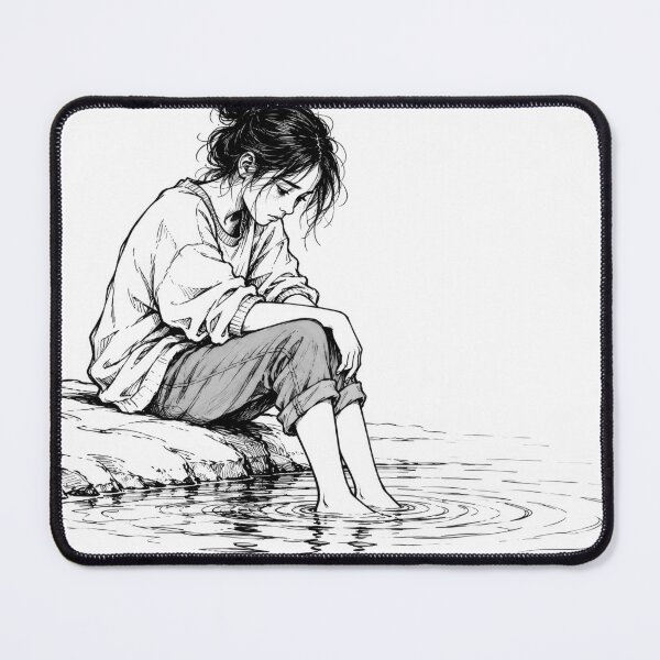 Item preview, Young Woman Sitting Alone by Water Edge designed and sold by Maria Dryfhout.
