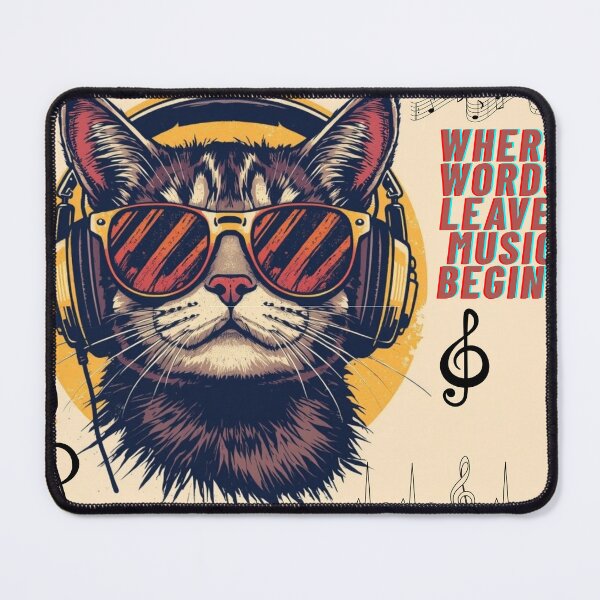 Item preview, music listning cat designed and sold by Zapixels.