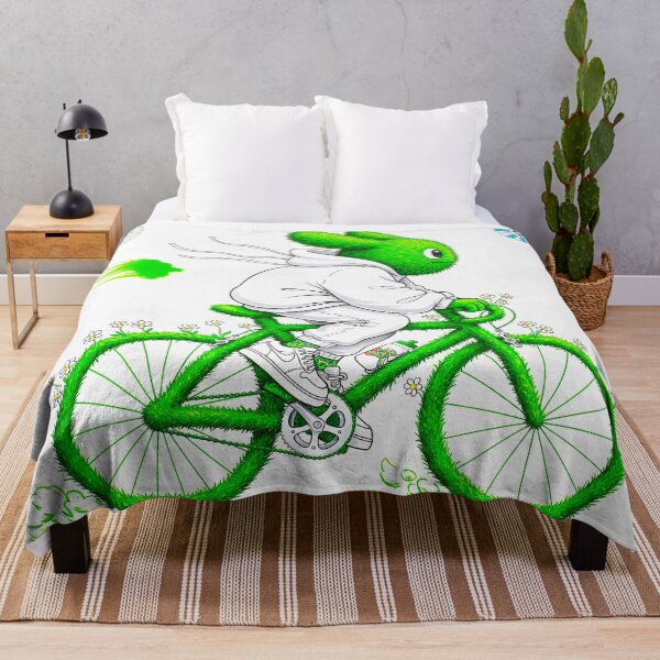 Item preview, Green Grass Rabbit Riding Bike Cute designed and sold by RICAMTP.
