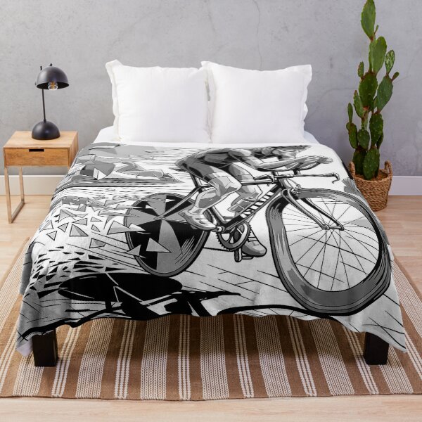 Item preview, Cubist Style Black and White Cyclist designed and sold by RICAMTP.