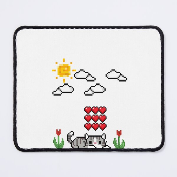 Item preview, Cute Pixel Art Tabby Cat with Hearts and Sunshine designed and sold by Andreora.