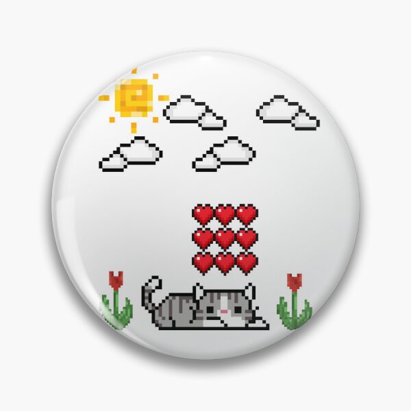 Item preview, Cute Pixel Art Tabby Cat with Hearts and Sunshine designed and sold by Andreora.