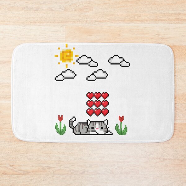 Item preview, Cute Pixel Art Tabby Cat with Hearts and Sunshine designed and sold by Andreora.