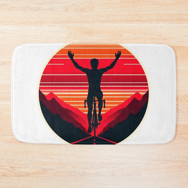 Item preview, Victorious Cyclist Silhouette Red Sunset Badge designed and sold by RICAMTP.