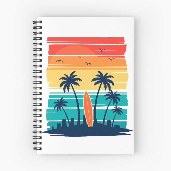 Item preview, Retro Beach Sunset with Palm Trees and Surfboard designed and sold by RICAMTP.