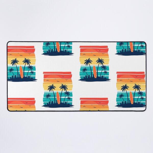 Item preview, Retro Beach Sunset with Palm Trees and Surfboard designed and sold by RICAMTP.