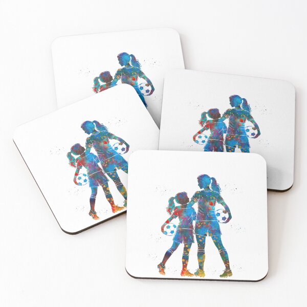 Item preview, Soccer Mom and Daughter Watercolor Art designed and sold by Liededrom..