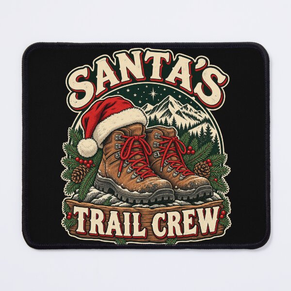 Item preview, Santa's Trail Crew Christmas Hiking Boots Design designed and sold by TeNovaStudio.