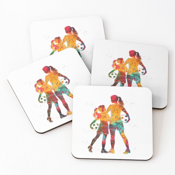 Item preview, Soccer Mom and Daughter Watercolor Art designed and sold by Liededrom..