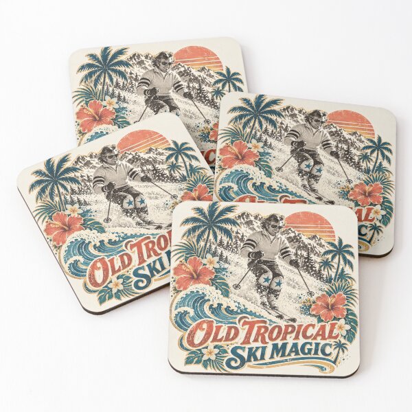 Item preview, Old Tropical Ski Magic – Retro Mountain Paradise designed and sold by Plus91BIRD.