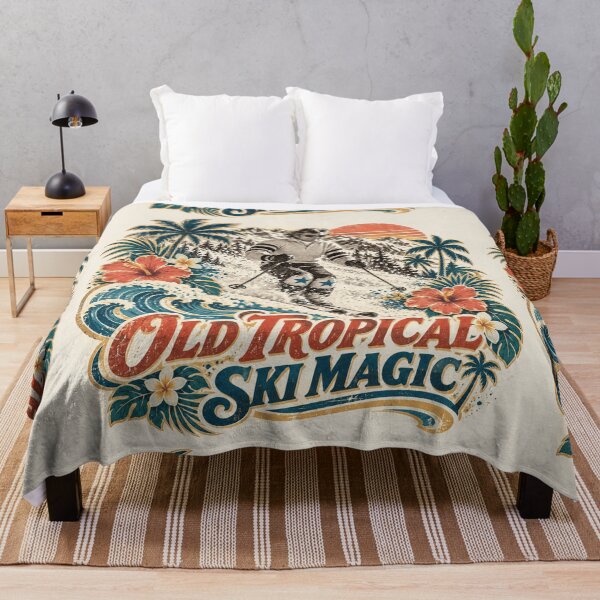 Item preview, Old Tropical Ski Magic – Retro Mountain Paradise designed and sold by Plus91BIRD.