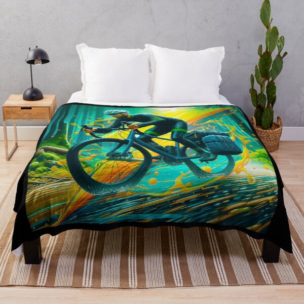 Item preview, Mountain Biker in Neon Forest Lightning designed and sold by RICAMTP.