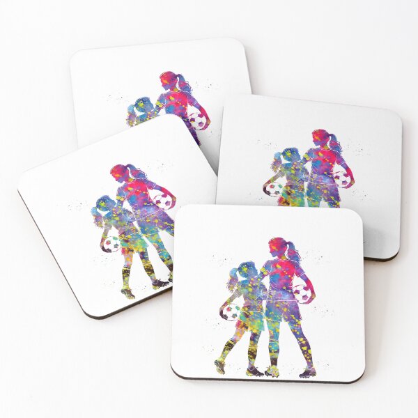 Item preview, Soccer Mom and Daughter Watercolor Art designed and sold by Liededrom..