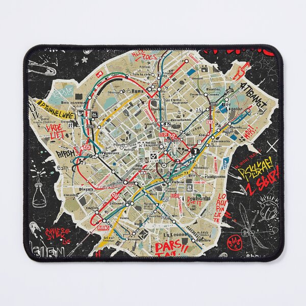 Item preview, Punk Graffiti City Metro Map Black designed and sold by RICAMTP.
