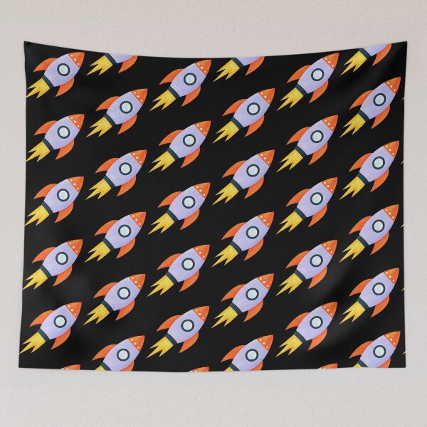 Item preview, Retro Watercolor Rocket Flying Through Space designed and sold by -KRAFTWERK.