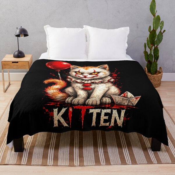 Item preview, Creepy Kitten Pennywise Horror Clown Cat Halloween designed and sold by malikrosendo23.