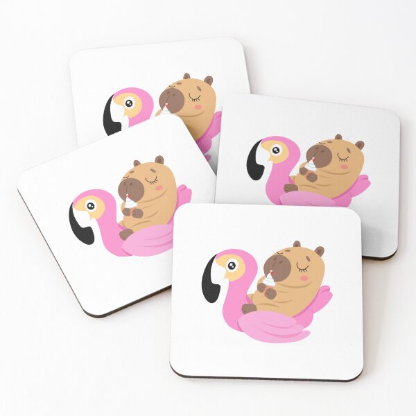 Item preview, Capybara Ice Cream Flamingo Float Summer Relaxation designed and sold by SkeletonsDanger.