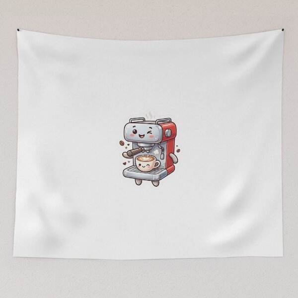 Item preview, Kawaii Espresso Machine - Cute Coffee & Barista Art designed and sold by The Red Lime.