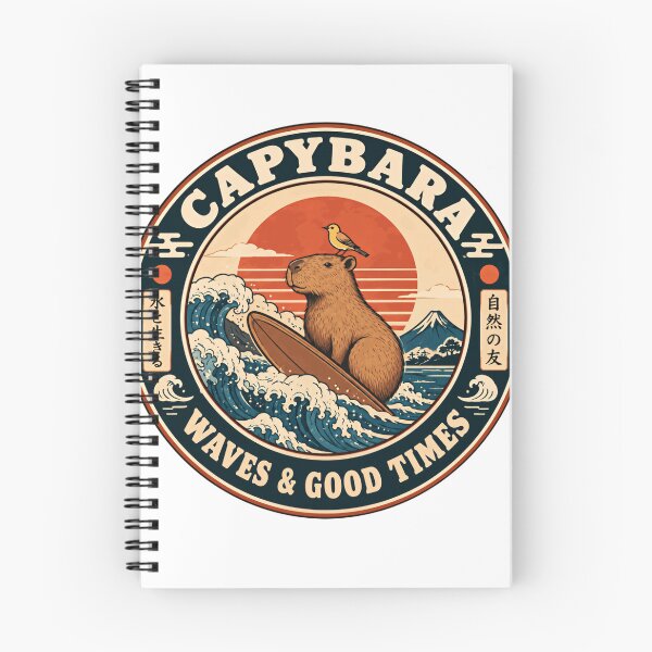 Item preview, Capybara Waves & Good Times Surfing Ocean Beach Fan designed and sold by HumansStuck12.
