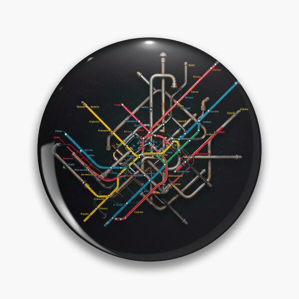 Item preview, Minimalist Subway Lines Map Dark designed and sold by RICAMTP.