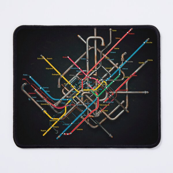 Item preview, Minimalist Subway Lines Map Dark designed and sold by RICAMTP.