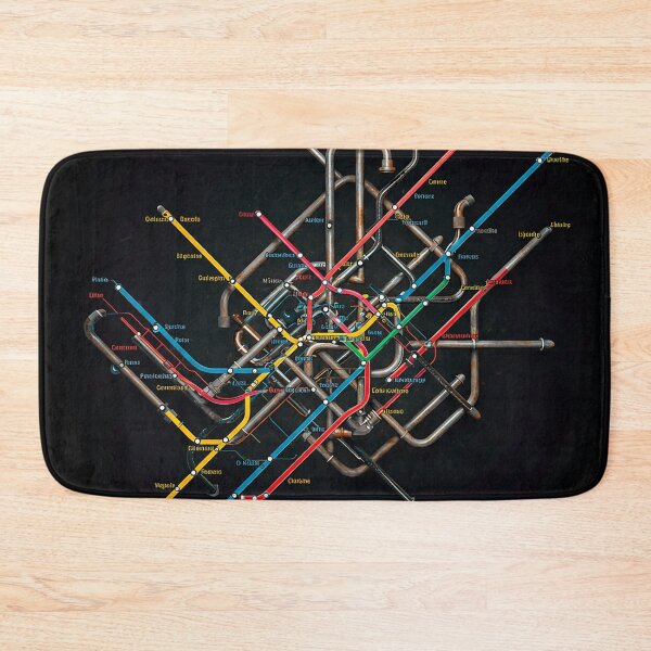 Item preview, Minimalist Subway Lines Map Dark designed and sold by RICAMTP.