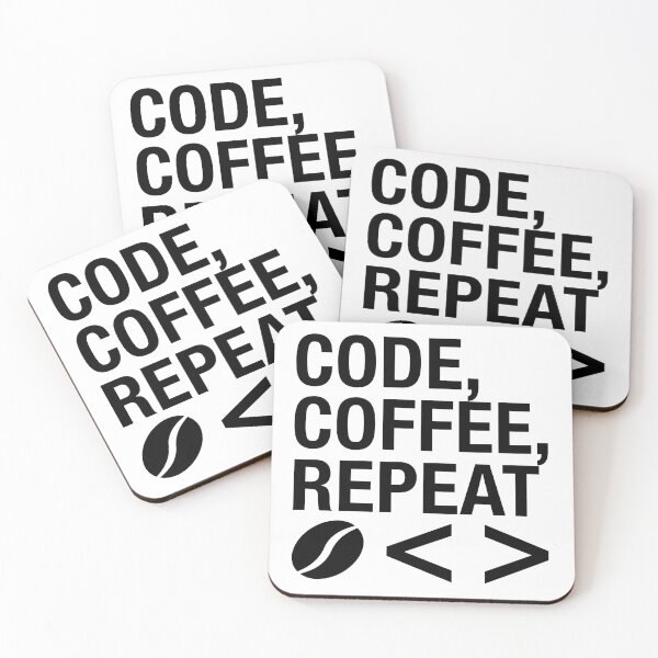 Item preview, Code Coffee Repeat Sharp Minimalist Developer Quote designed and sold by pattman.