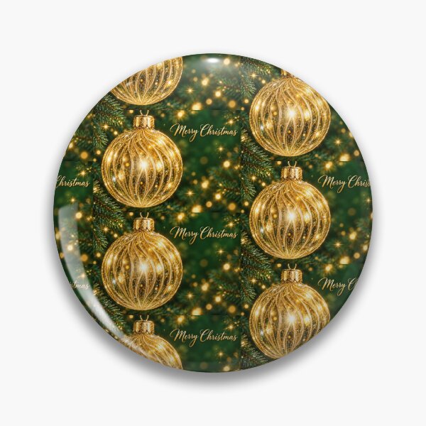 Item preview, Golden Christmas Ornament on Emerald Green designed and sold by Kimberly Palmer.