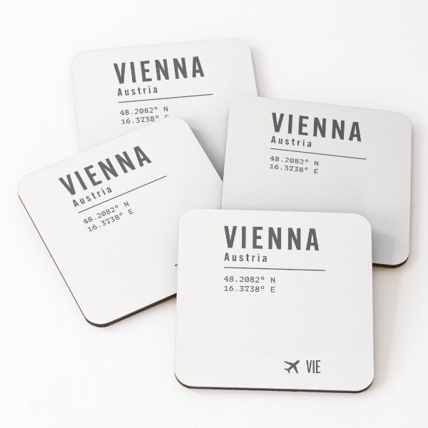 Item preview, Vienna Austria Coordinates Travel Typography designed and sold by drTerrens.