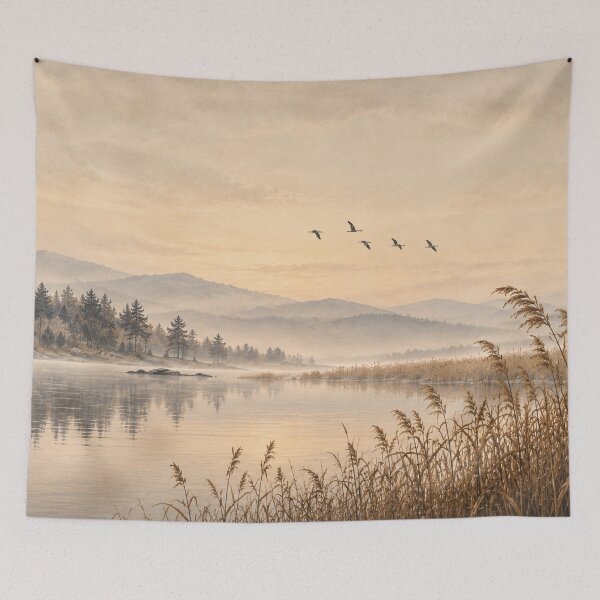 Aperçu de l'œuvre Nordic Lake Sunset Landscape Art créée et vendue par NordenPosters.
