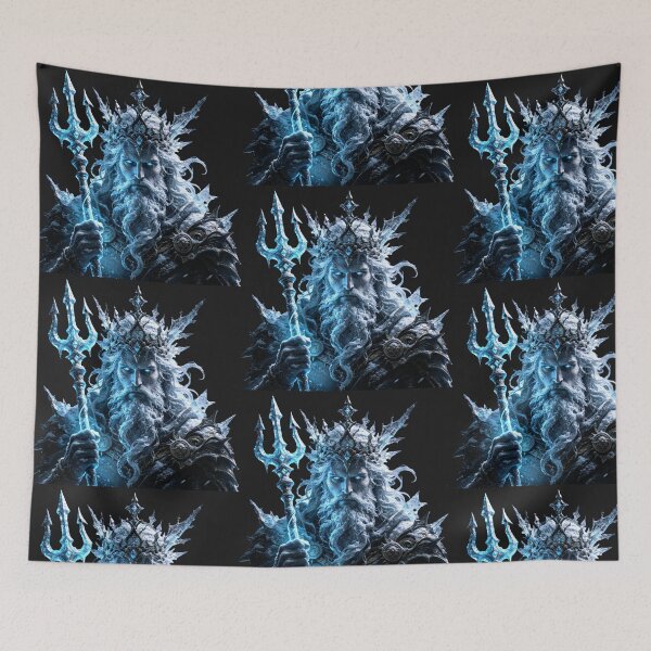 Item preview, Gothic Frozen Ice Poseidon Greek God Dark Art designed and sold by GodsMonsterss.