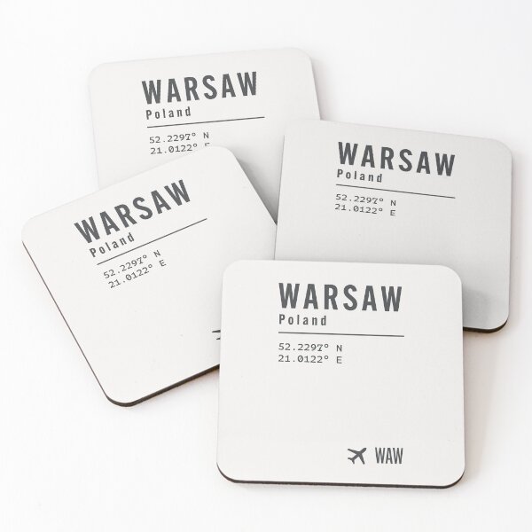 Item preview, Warsaw Poland Coordinates Travel Typography designed and sold by drTerrens.